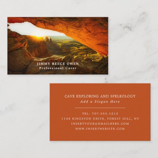 洞窟の口,洞窟探検家,スポーツマン 名刺 (正面/裏面)