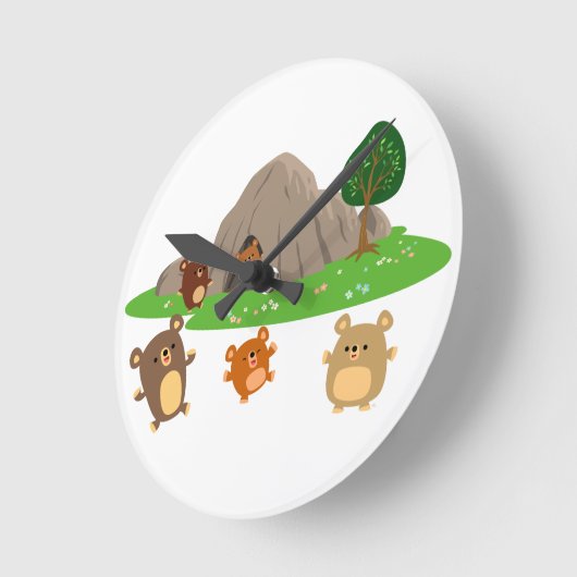 洞窟の壁時計に生まれる可愛らしい漫画 ラウンド壁時計 (傾斜)