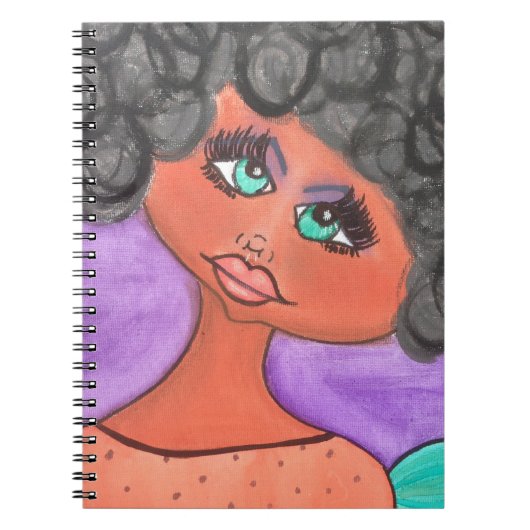 洞窟の女性-ノートの黒 ノートブック (正面)