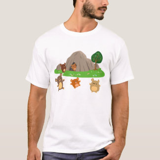 洞窟の子どもたちTシャツに生まれるかわいいアニメ Tシャツ