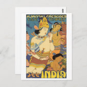 洞窟の寺院、インド旅行ポスターを参照 ポストカード (正面/裏面)