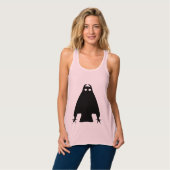 洞窟の岩石版画の古代フクロウの角 タンクトップ (正面フル)