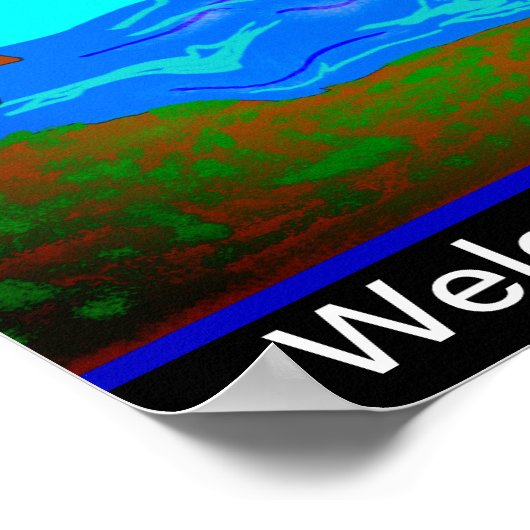 洞窟の扉のポスターぶら下がったへようこそ ポスター (角)