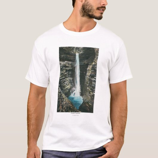 洞窟の滝の眺め Tシャツ (正面)