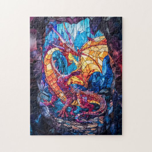 洞窟の火吹き竜 ジグソーパズル (縦)