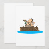 洞窟の男がカヤックで 招待状 (正面/裏面)