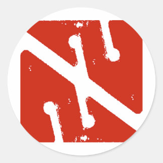 洞窟の矢の旗 ラウンドシール