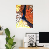 洞窟の端の光のビーチポスター ポスター (ホームオフィス)