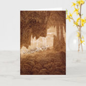 洞窟の退職カードの骨組 カード (黄色い花)