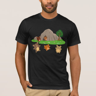 洞窟のTシャツに生まれるかわいい漫画 Tシャツ