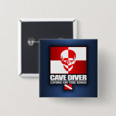 洞窟ダイバー – エッジに住む 缶バッジ (正面&裏面)