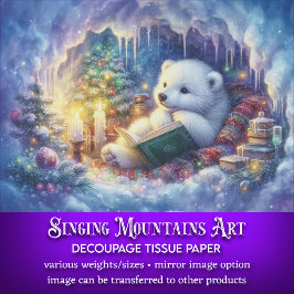 洞窟デコページの魔法のクリスマスポーラークマ 薄葉紙