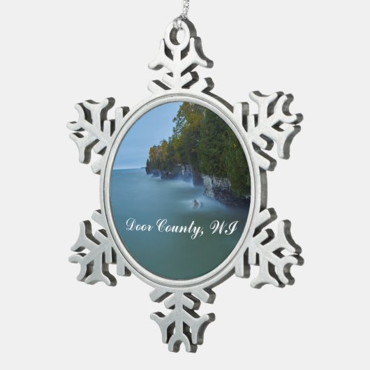 洞窟ポイント公園、Door郡の雪片のオーナメント スノーフレークピューターオーナメント (右)