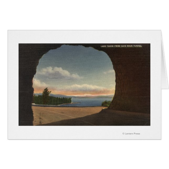 洞窟岩洞からの湖の眺め (正面横)