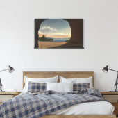 洞窟岩洞からの湖の眺め キャンバスプリント (インサイチュ (寝室))