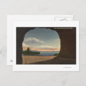 洞窟岩洞からの湖の眺め ポストカード (正面/裏面)