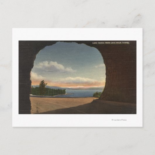 洞窟岩洞からの湖の眺め ポストカード (正面)