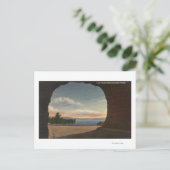 洞窟岩洞からの湖の眺め ポストカード (スタンド正面)