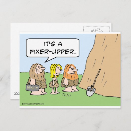 洞窟現実不動産仲介業者定着器上部 ポストカード (正面/裏面)