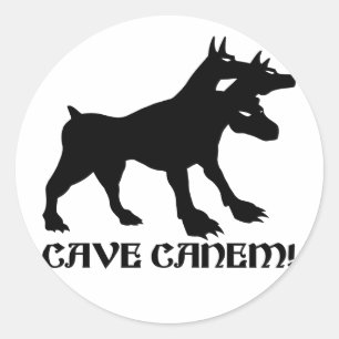 洞窟CANEM -犬ラテンの用心して下さい ラウンドシール