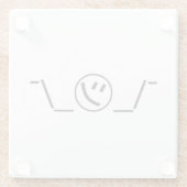 津加奈shrug絵文字の二つ㋡の_/ Kaomoji日本の ガラスコースター (裏面)