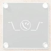 津加奈shrug絵文字の二つ㋡の_/ Kaomoji日本の ガラスコースター (裏面)