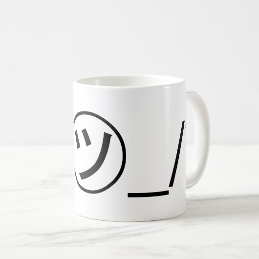 津加奈shrug絵文字の二つ㋡の_/ Kaomoji日本の コーヒーマグカップ (正面右)