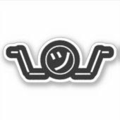 津加奈shrug絵文字の二つ㋡の_/ Kaomoji日本の シール (正面)