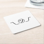 津加奈shrug絵文字の二つ㋡の_/ Kaomoji日本の スクエアペーパーコースター (アングル)