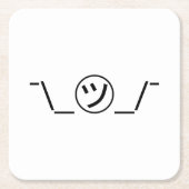 津加奈shrug絵文字の二つ㋡の_/ Kaomoji日本の スクエアペーパーコースター (正面)