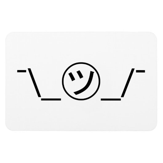 津加奈shrug絵文字の二つ㋡の_/ Kaomoji日本の マグネット (横)