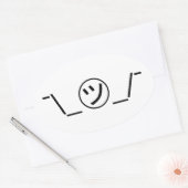 津加奈shrug絵文字の二つ㋡の_/ Kaomoji日本の 楕円形シール (封筒)