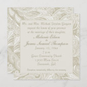 津波サンドホワイトペイズリー結婚ズ 招待状 (正面/裏面)