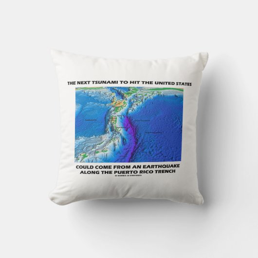 津波プエルトリコ海溝(プレートテクトニクス地球) クッション (正面)
