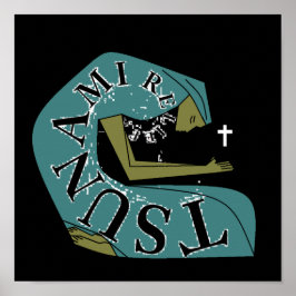 津波レリーフ、 浮き彫り!t ポスター