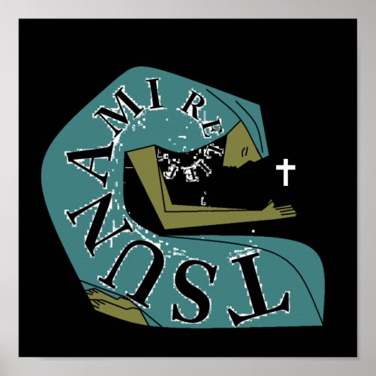 津波レリーフ、 浮き彫り!t ポスター (正面)