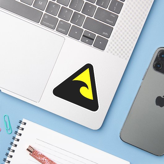 津波危険標識 シール (ノートパソコンとiPhone)