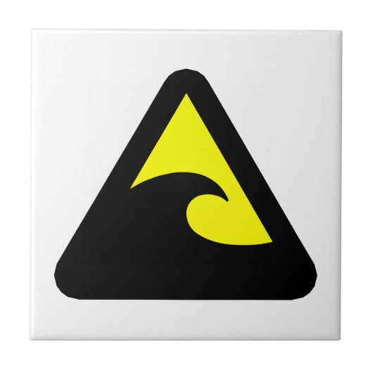 津波危険標識 タイル (正面)