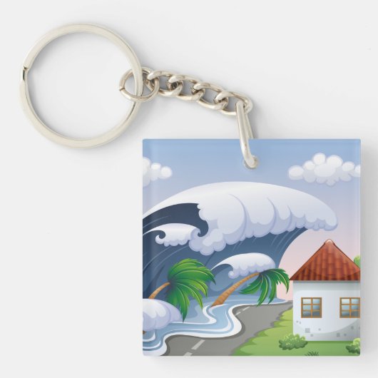 津波波 キーホルダー (正面)