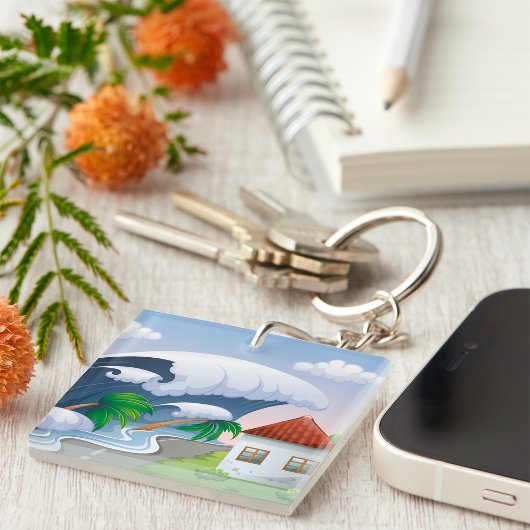 津波波 キーホルダー