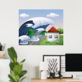 津波波 ポスター (ホームオフィス)