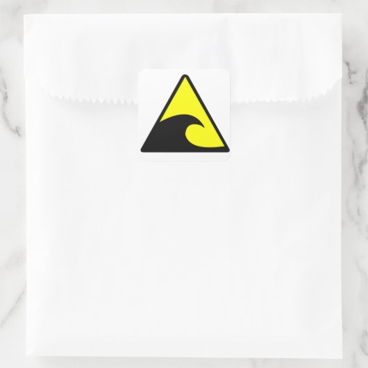 津波警告の スクエアシール (バッグ)