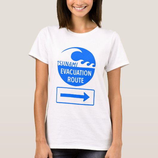 津波避難経路 Tシャツ (正面)