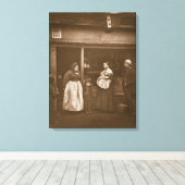 洪水で苦しむ人々、「通りライフ・イン・ロン」 キャンバスプリント (インサイチュ (ウッドフロア))