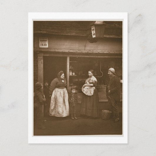 洪水で苦しむ人々、「通りライフ・イン・ロン」 ポストカード (正面)