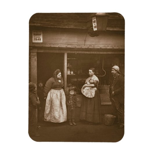 洪水で苦しむ人々、「通りライフ・イン・ロン」 マグネット (縦)