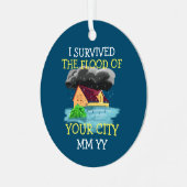 洪水の嵐生き延びにカスタマイズ可能 メタルオーナメント (正面左)