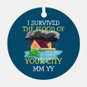 洪水の嵐生き延びにカスタマイズ可能 メタルオーナメント (裏面)