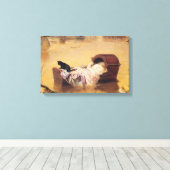 洪水の際のベッドでのベビー（J.E.ミラリスによる） キャンバスプリント (インサイチュ (ウッドフロア))