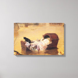 洪水の際のベッドでのベビー（J.E.ミラリスによる） キャンバスプリント